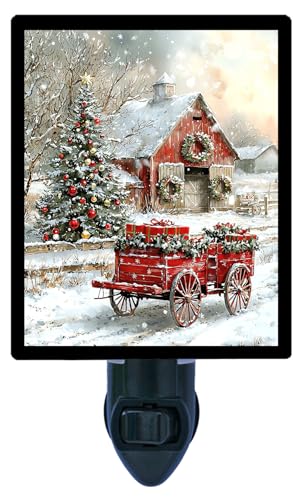 Lámpara de noche Holiday Barn con diseño navideño miniatura 1