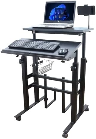 Nilkamal Leo Computer Trolley/Table (Black/Walnut Finish) : Amazon.in ...