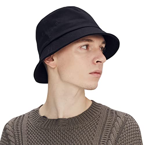 Chapeau cloche unisexe tendance et léger en coton pour vacances en plein air, PM220006-Schwarz, X-Large Cover