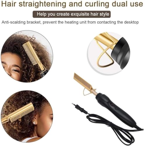 Pente Quente Elétrico, Multifuncional, Portátil Modelador De Cabelo Ajuste De Temperatura De 3 Nívei