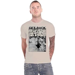 The Beatles T Shirt Let It Be Rooftop Shot Nouveau Officiel Natural - Les Beatles, Paul McCartney, John Lennon, RIngo Starr, George Harrison