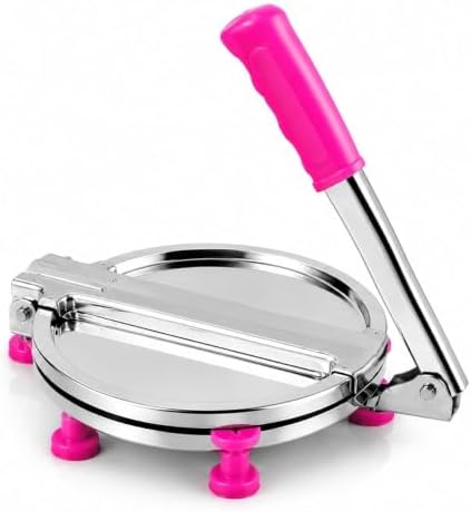 Stainless Steel 8 Inch Roti Press | Manual Chapati Maker, Roti Maker & Puri Press with Long Handle | Heavy Duty Roti Making Machine for Home Kitchen