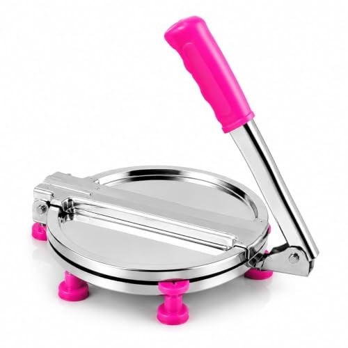 Image of Heavy Duty Stainless Steel Roti Press & Puri Maker 8 Inch | Manual Chapati Press with Smooth Pressing Plate | Dough Press Machine for Roti, Puri, Papad, Tortilla, Khakhra & Flatbread | Kitchen Tool