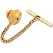 Gold Plated Pin Back With Tie Tack Clutch Chain New