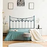 El Herrero Cabecero de Forja Córdoba | Cabezal para Cama de Matrimonio e Individual | Producto Artesanal, Hecho en España Negro con Pátina Verde, para Cama de 180 (187cm)