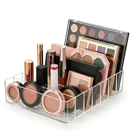 i-laesh 7-Slot Acrylic Makeup Palette Organizer Clear 0.98 Wide Slots
