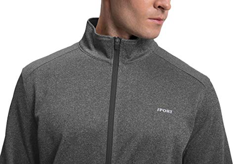 MAGNIVIT Men's Athletic 2 Piece Tracksuit Set 2 Pieces Activewear #1 Dark Grey - Thumbnail 5