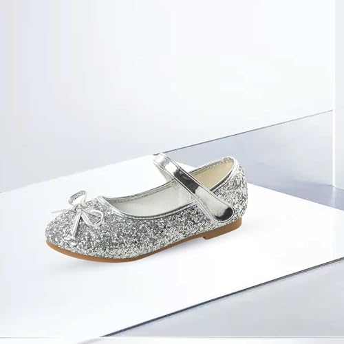 Generic Kids Toddler Girls Bowknot Sequin Mary Jane Sandals Flat Bottom Princess Dress Shoes Summer Wedding Party Shoes2