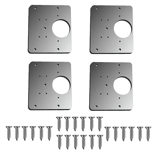 Placa de reparación de bisagras,4-piece hinge repair bracket, cabinet hinge repair bracket, cabinet door hinge repair plate kit with screws Cover