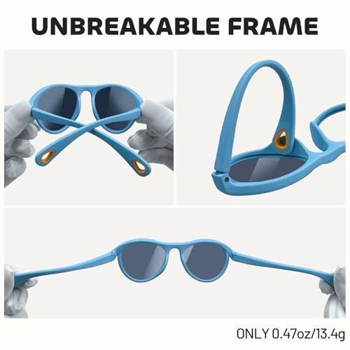 Baby Sunglasses Skin Feel Frame Polarized UV Protection Kids Glasses for Toddler Infant Boys Girls Age 0-24 Months 5