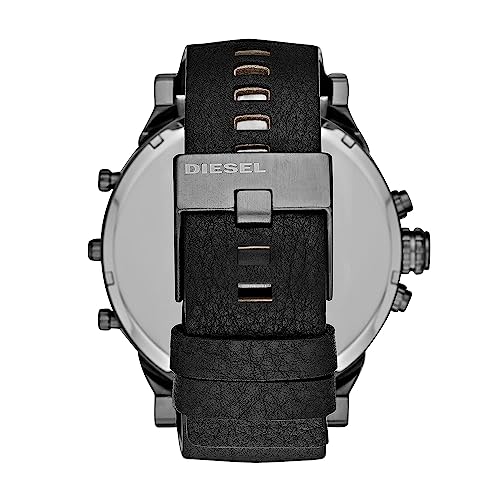 DieselMr. Daddy 2.0 Black Dial Black Leather Men's Watch DZ7348 - Image 3