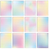 Patelai 120 Sheets Stationery Writing Paper 8.5 x 11 Classroom Double Sided Lined Letter Writing Paper Cute Stationary Set for Women Note Scrapbook Office Printing Supplies(Pastel Gradient)