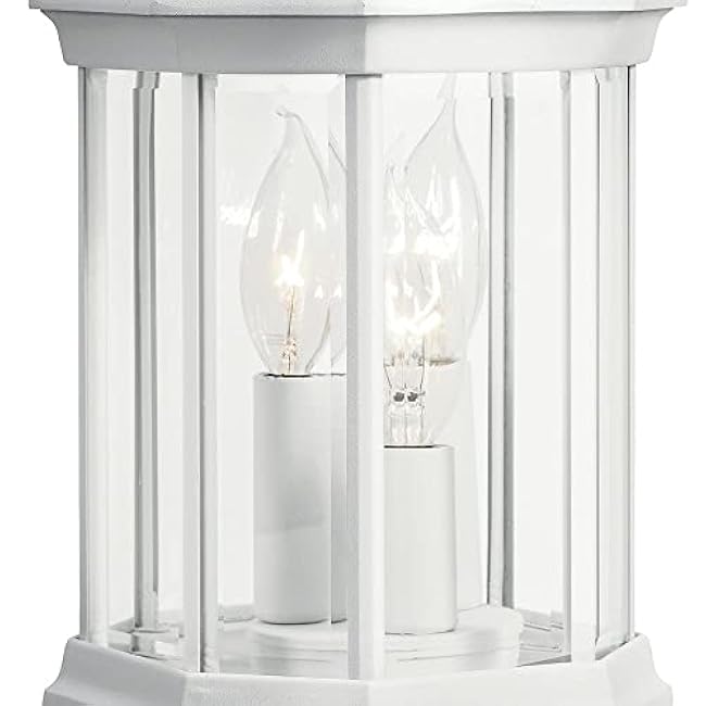 Kichler Chesapeake 14.75 3 Light Outdoor Wall Light with Clear Beveled Glass in White