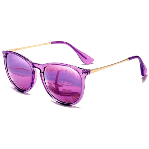 Image of SUNGAIT Premium Vintage Round Sunglasses for Women Men Classic Retro Style