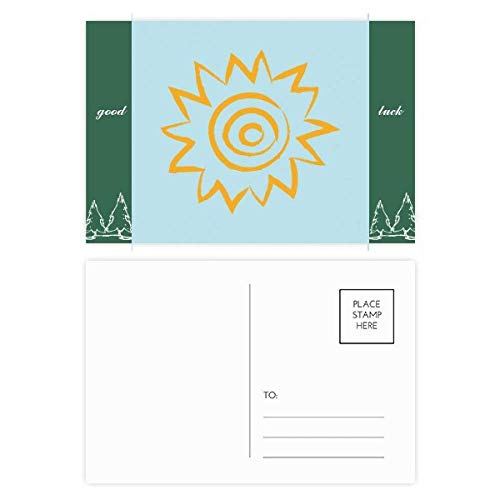 Jeu de cartes postales Jaune Soleil Peinture à la main DIYthinker 20pcs Multicolore