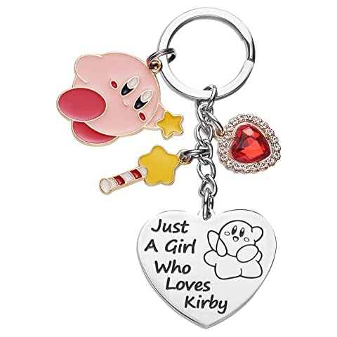 Kirby Merch Cute Keychain Cartoon Video Game Character Gifts For Teen Girls Daughter Women Birthday Gift Keychains Cover