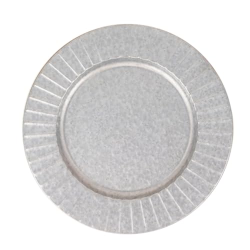Platos Cargadores Redondos de Metal Galvanizado Balsa Circle 4 pcs 13 in miniatura 1