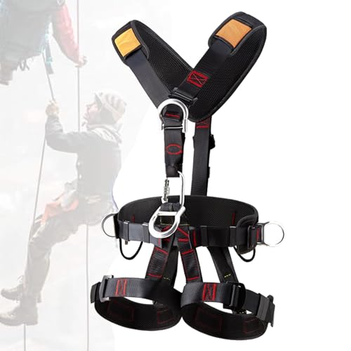 Arneses para techos de cuerpo completo, Arnés de escalada | con hebillas ajustables Arnés de escalada en roca,Equipo para escalar árboles, arnés de caza, arnés de caída para hombres, desmontable para