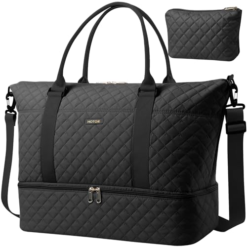 HOTOR Travel Duffel Bag - Weekender Bags for Women, Gym Tote Bags with Shoe Compartment, Carry On...