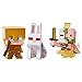 Minecraft Mini Figure 3-Pack - Alex with Gold Armor, Killer Rabbit, & Spawning Zombie Pigman