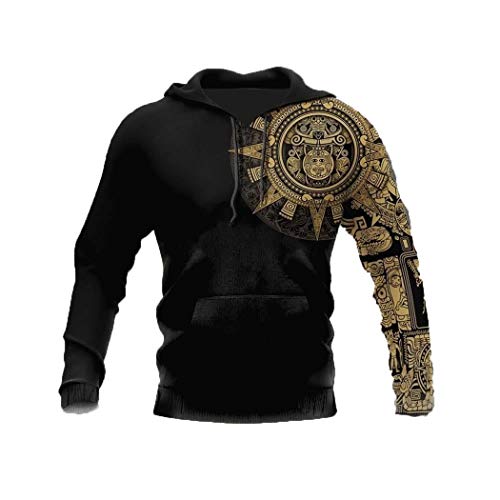 Sweat Viking imprimé 3D effet armure tatouage sur fond beige sweat à capuche XXXXXL