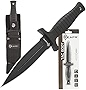 Reapr 11002 Tac Boot Knife, 4.75 Inch Double Edge Self Defense Knife for EDC | Use as Ankle Knife, Belt Knife or Over Shoulder Carry | 4.25' Hi Grip Handle | Nylon Web Sheath with Abs Insert