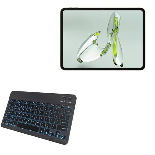BoxWave Keyboard Compatible with OnePlus Pad Go - SlimKeys Bluetooth Keyboard - with Backlight, Portable Slim LED 7 Colors - Jet Black