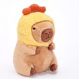 LVQING Cute Capybara Plush Pillow with Wearable Pumpkin Hat Plush Toys Children's Gift, Brown (11.8 Inches)