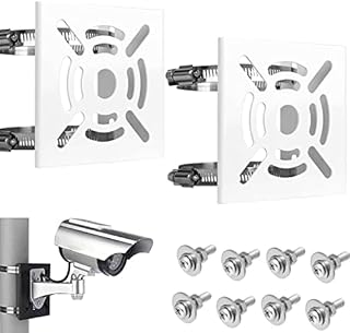AlfaView 2PCS Universal Vertical Pole Mount Adapter Bracket for CCTV Security Camera PTZ Dome Vertical Pole Wall Mounting Bracket with Stainless Steel Loops and Mounting Screws