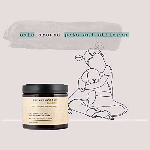 Air Essentials Air Freshener & Odor Neutralizer Gel Beads - Odor Eliminator - Made With Pure Essential Oils - Lemon Burst - 12 Ounce - 2 Pack #TOP5