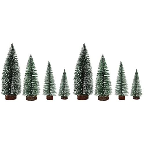 Yardwe 8 Pcs Árvore de Natal Árvore Artificial Mini Fir Árvore Neve Verde Pequena Mesa Artificial de