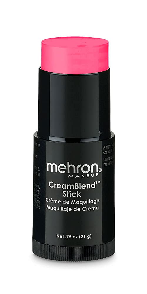 Mehron Makeup CreamBlend Stick | Face Paint, Body Paint, & Foundation Cream Makeup | Perfect for Halloween .75 oz (21 g) (Pink)
