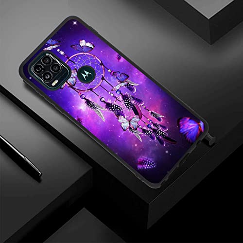 Compatible With Moto G Stylus 5G Dreamcatcher Case, Purple Dreamcatcher Butterfly Feather Pattern For Moto Case Girls Women, Soft Silicone Case For Moto #TOP3