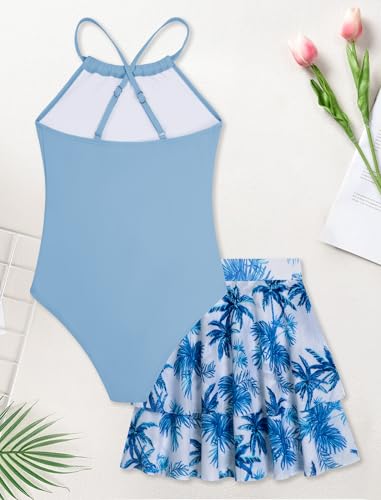 Seanrui Girls Swimsuits Size 10-12 One Piece Teen Bathing Suits 2026 Tankini Swimming Swimwear with Skirt — view 5