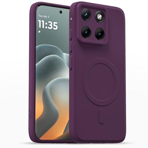 Image of Pikkme Back Cover for Motorola Moto Edge 70 Fusion 5G Soft Matte Silicone Mag-Safe Design (Mag-Safe Not Support) Camera Protection | Slim Fit Bumper Cover (Purple)