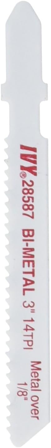 IVY Classic 28587 3-Inch 14 TPI, Metal Cutting T-Shank Jig Saw Blade, Bi-Metal, 3/Card