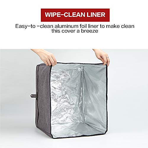 HOMEST Toaster Oven Dust Cover with Accessory Pockets Compatible with Cuisinart TOA-60 Convection Toaster Oven, Grey