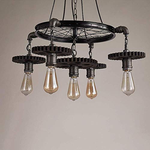 Lustre araignée E27 5 lumières en métal pour loft rétro - 5