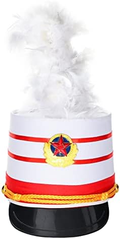 TTAO Children Drum Band Hat Toy Soldier Hat Drum Major Nutcracker Cosplay Cap Drummer Boy Costume Hat for Stage Performance Type H Red One Size