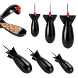 Seconero 3 Stück Fishing Spod Bomb, Tragbarer Köderwerfer, S/M/L, Schwarz