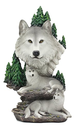 Gifts Decors Ebros Mountain Scenery Gray Wolf Family Statue Timber Wolf Pack On Rocks 13