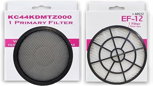Filter Kit Compatible with Kenmore CrossOver - Progressive - Elite Pet Friendly Bagless Upright Vacuum Cleaner. 1 KC44KDMTZ000 Washable Pre Filter + 1 EF 12-60512 - KC38KEDCZV06 Exhaust HEPA Media.