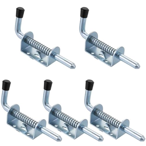 5 Piezas Pestillo Muelle Puerta, Pestillo con Muelle de Acero Inoxidable, Resorte Pasador Cerradura, Pernos para Puertas de Madera para Patio Puerta, Shed Puerta del Portón, Garaje, Portones, Cancelas