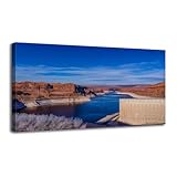 Canvas Wall Art Prints Glen Canyon Dam Large Framed Wall Art Painting Artwork Poster Hanging Home Decor for Living Room Office Bathroom 20'x40'