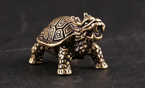 Estatua Decorativa Feng Shui Dragón Tortuga de Latón miniatura 2