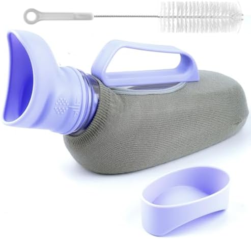 HealthSmart 1 Quart Female Urinal – Portable White Urine Bottle