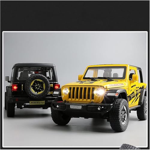 Image of Jeep Wrangler Rubicon 1941 1:32 Model Car with Box, Zinc Alloy Pull Back Toy car with Sound and Light for Kids Boy Girl Gift [Colors as Per Stock] (Jeep Wrangler Rubicon 1941 1:32)