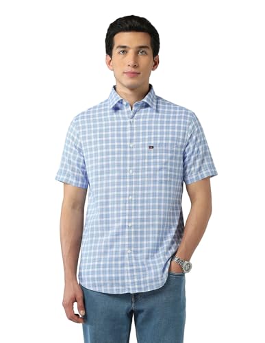 Image of AD by Arvind Modern Slim Fit Tartan Checked Shirt