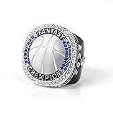 FURNISHHUT 2023 Fantasy Basketball Championship Rings with Blue & Clear Stones Designed for Sports Fan(Fantasy Sports)
