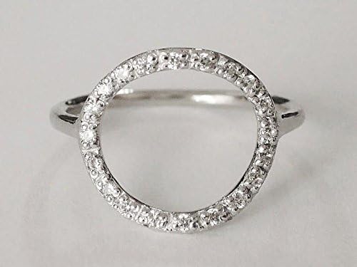 Sovats 925 Sterling Silver Open Circle CZ Ring, Modern Minimalist Halo Style Band for Women - Image 4
